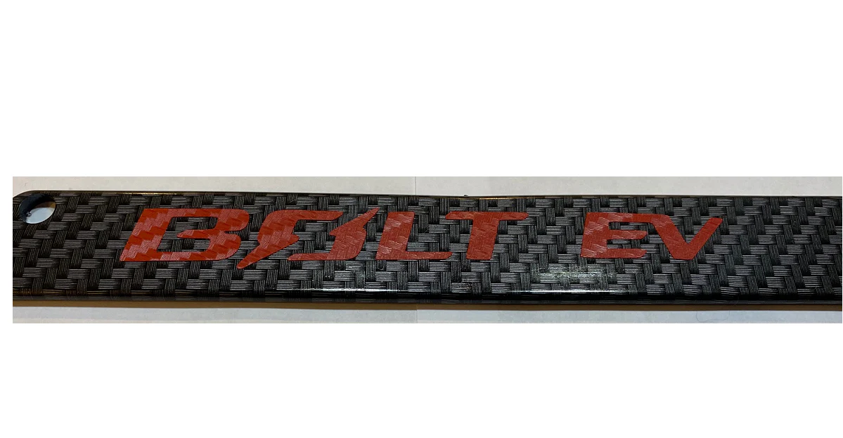 Chevy Bolt EV Black Carbon Fiber Look License Plate Frame W/ Logo - Image 3