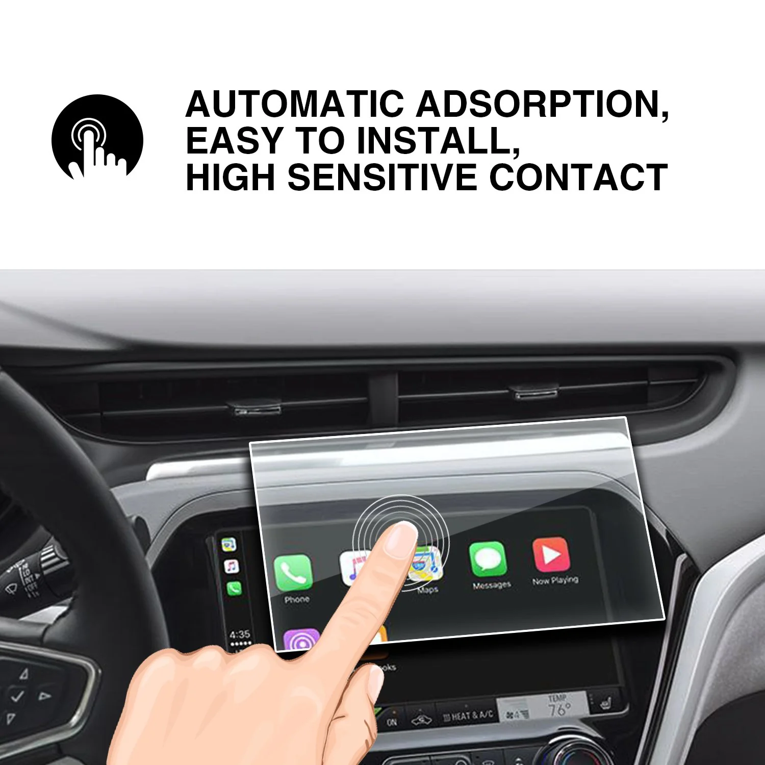 Chevy Bolt EV Screen Protector Center Touch Navigation Tempered Screen Protector, 2017-2023 - Image 5