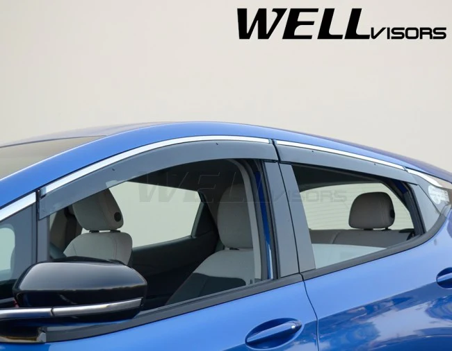 Chevy Bolt EV Side Window Deflectors W/ Chrome Trim, 2017-2023 - Image 3