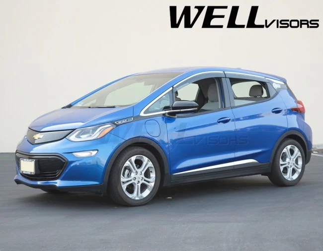 Chevy Bolt EV Side Window Deflectors W/ Chrome Trim, 2017-2023 - Image 4