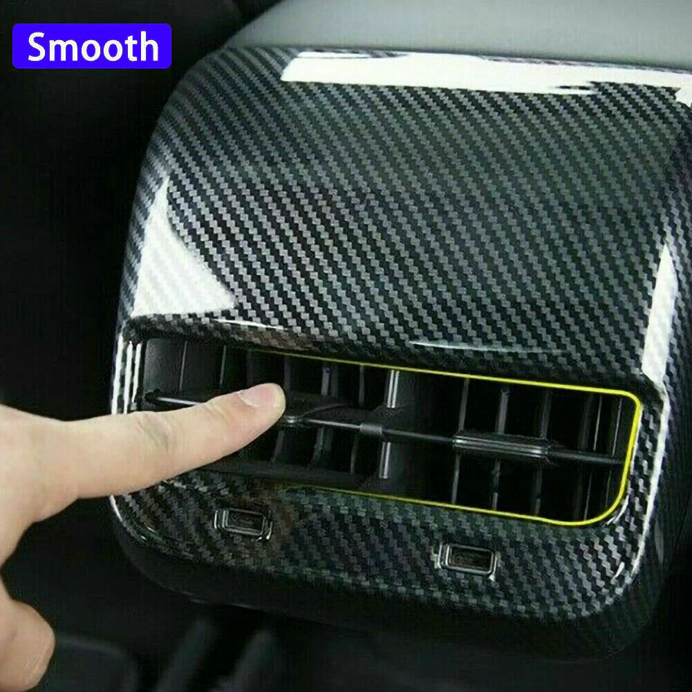 Tesla Model 3, Y, Rear Air Vent Outlet Cover Cap, Carbon Fiber - Image 3