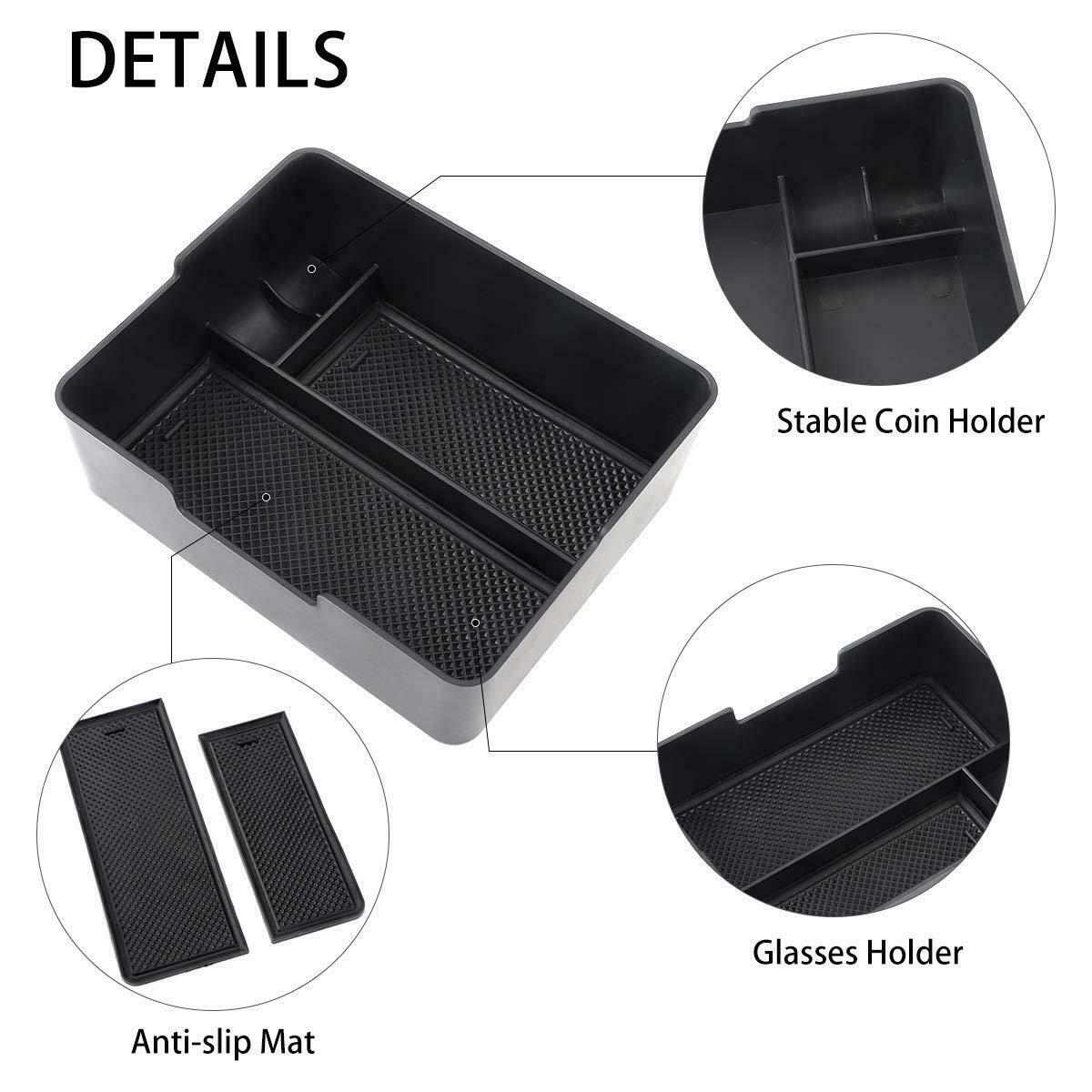Tesla Model 3, Y Center Console Tray Organizer w/ Coin & Sunglasses Holder, 2017-2020 - Image 4