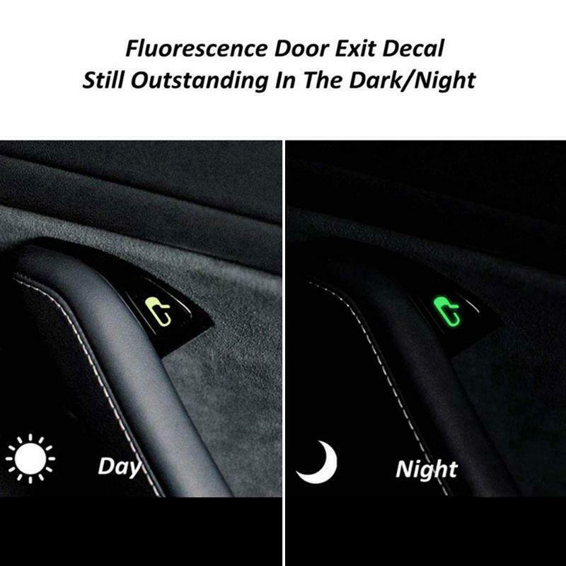 Tesla Model 3, Y, Interior Door Open Exit Stickers Decal Set, Reflective, Many Colors - Image 4