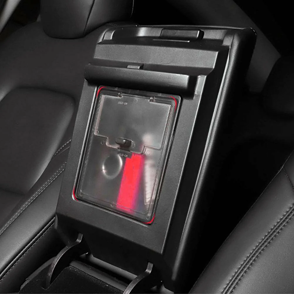 Tesla Model 3, Y, Center Console Organizer Armrest Hidden Storage Box, Clear - Image 5