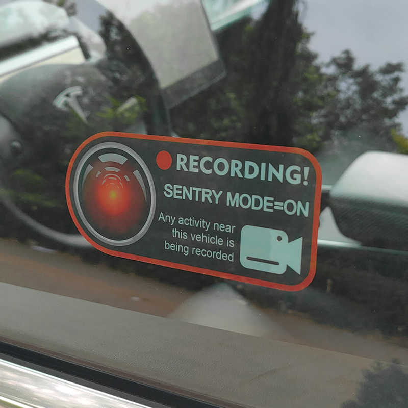 Tesla Model S,3,X,Y, Cybertruck Sentry Mode Recorder Decal Stickers - Image 3