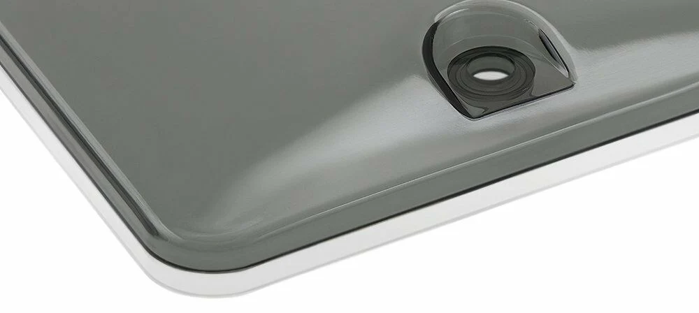 Tesla Model S, 3, X, Y, Cybertruck Smoke Gray Tinted Bubble Shield License Plate Cover With License Frame - Image 3