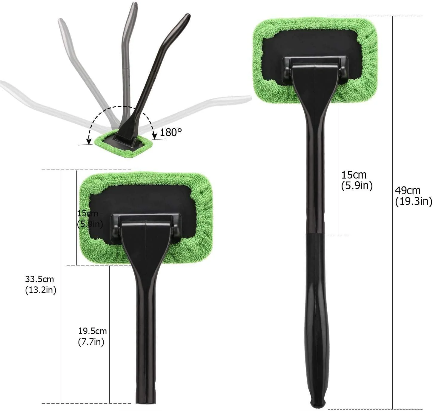 Tesla Model S, 3, X, Y, Cybertruck Windshield Cleaning Tool Kit, Adjustable, Microfiber - Image 4
