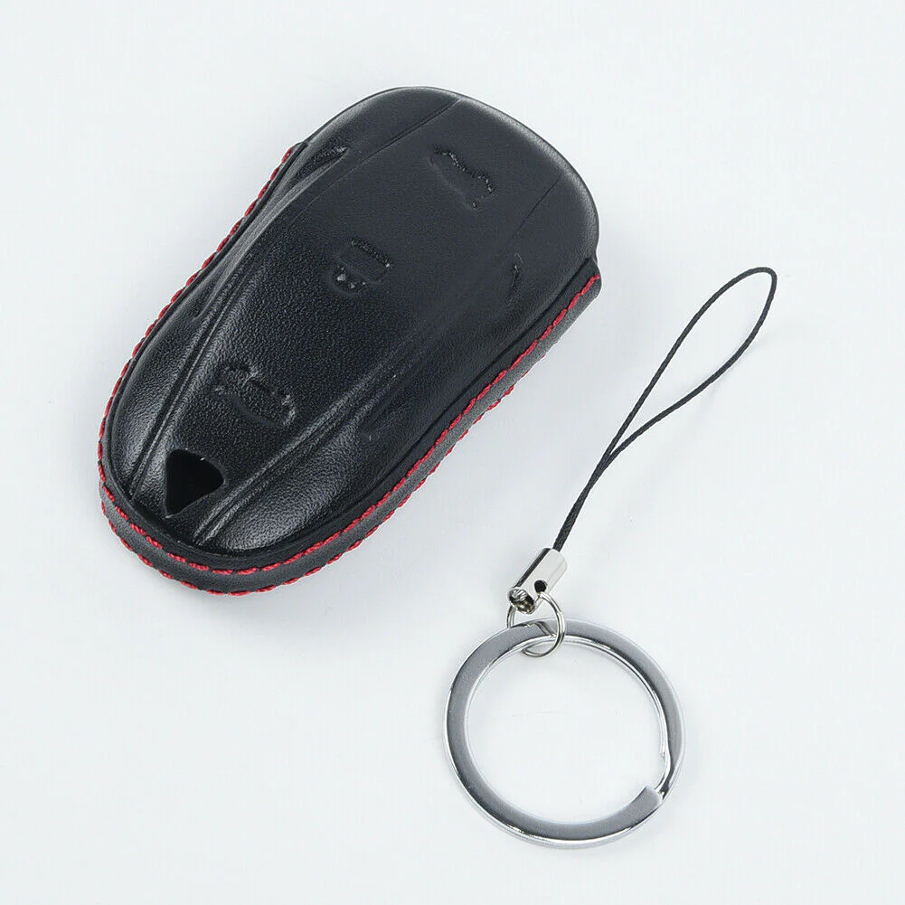 Tesla Model S, 3, Y, Black Leather Remote Key Fob Case Holder - Image 4