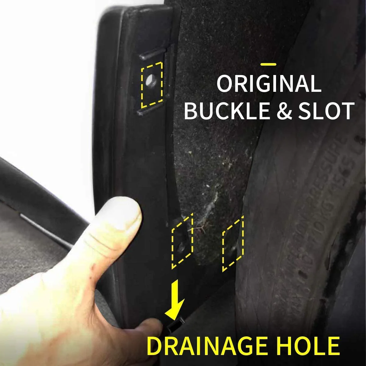Tesla Model S Mud Flaps, No Drill, Premium Front & Rear Set, 4-Pc, Matte Black, 2012-2016 - Image 3