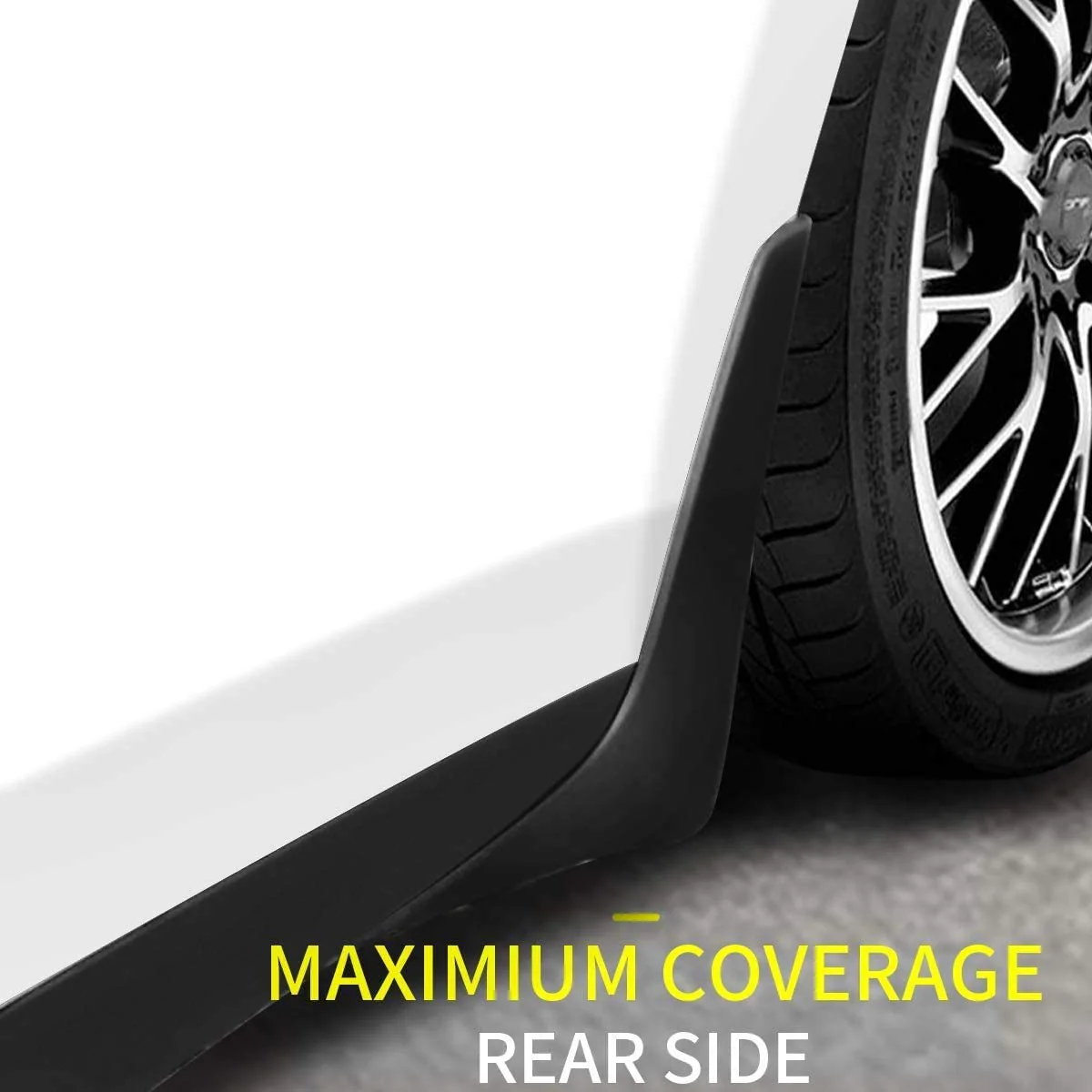Tesla Model S Mud Flaps, No Drill, Premium Front & Rear Set, 4-Pc, Matte Black, 2012-2016 - Image 4