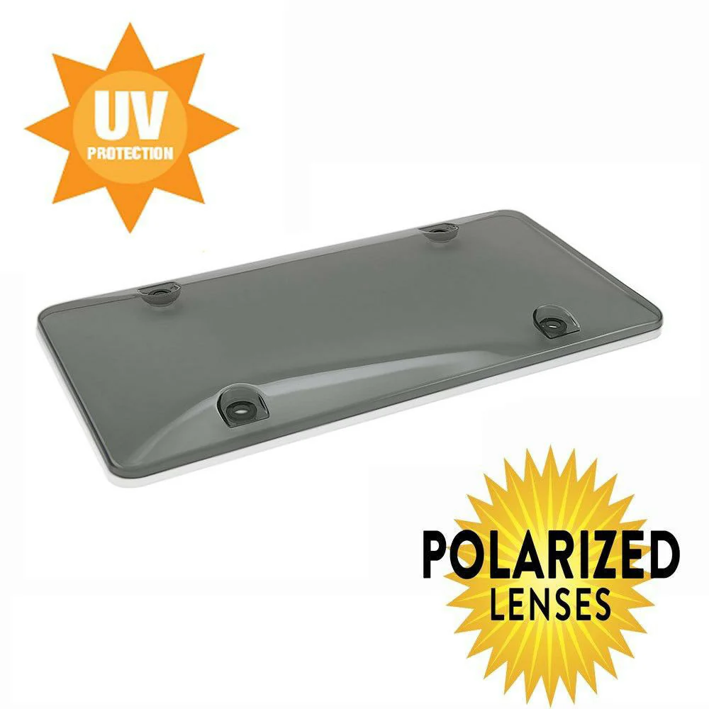 Tesla Model S Smoke Gray Tinted Bubble Shield License Plate Cover - Image 4