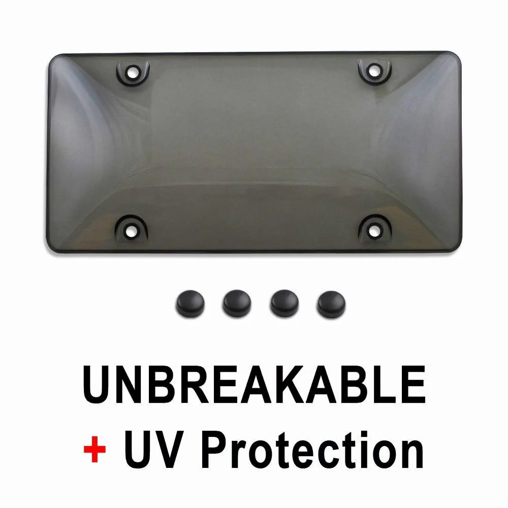 Tesla Model S Smoke Gray Tinted Bubble Shield License Plate Cover - Image 6