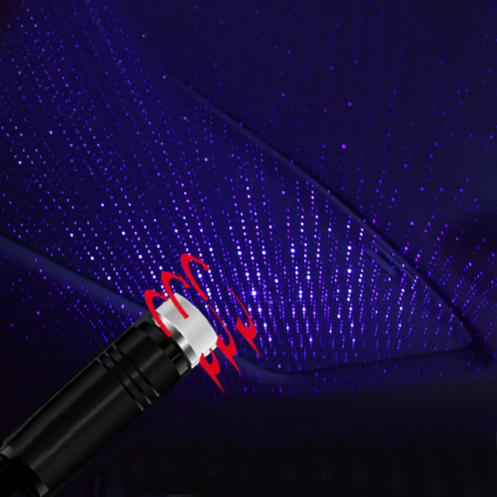 USB Interior Atmosphere Color Star Sky Lamp Ambient Star Light LED Projector - Image 4